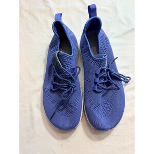 Zyen Blue Athletic Running Shoes Breathable Knit Mesh Lace-Up Lightweight 9